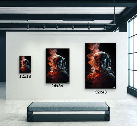 Ghost Astronaut Dark Sci-Fi Canvas Wall Art