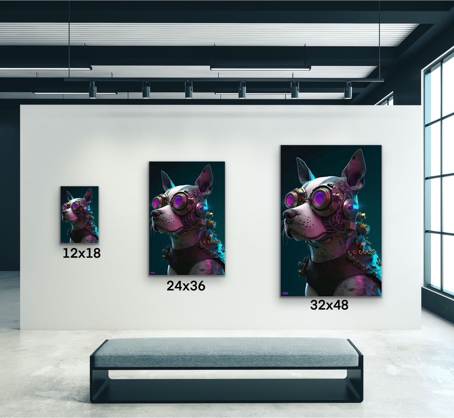 Cyberpunk Pup Canvas Wall Art