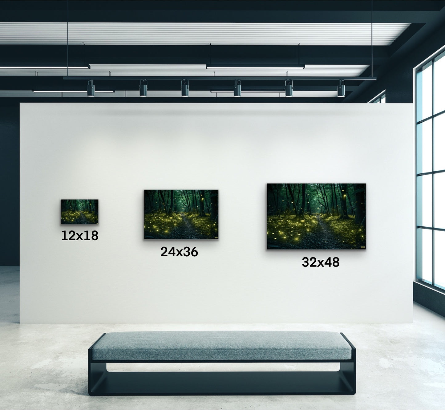 Enchanted Firefly Forest Canvas Wall Art