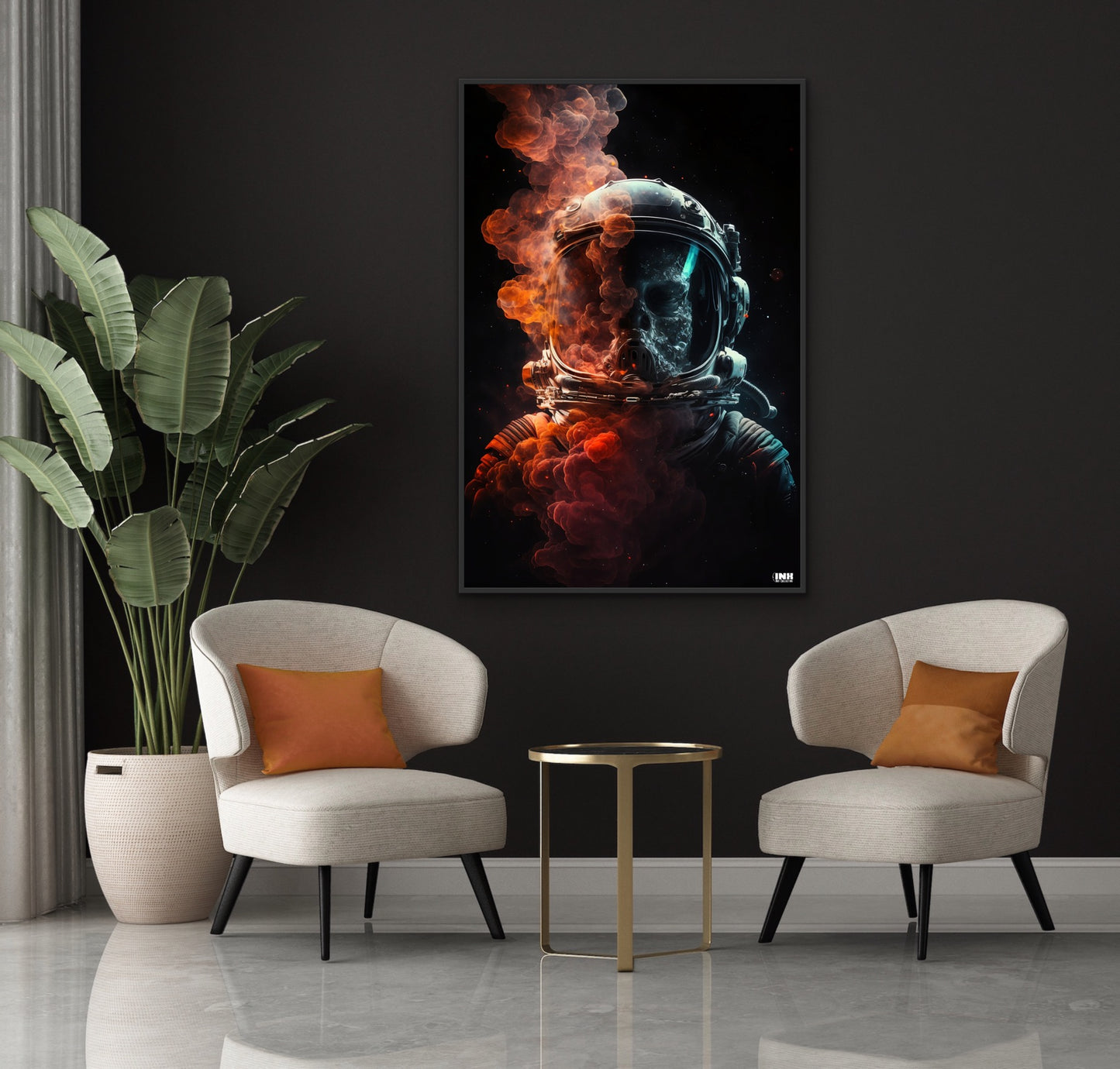 Ghost Astronaut Dark Sci-Fi Canvas Wall Art