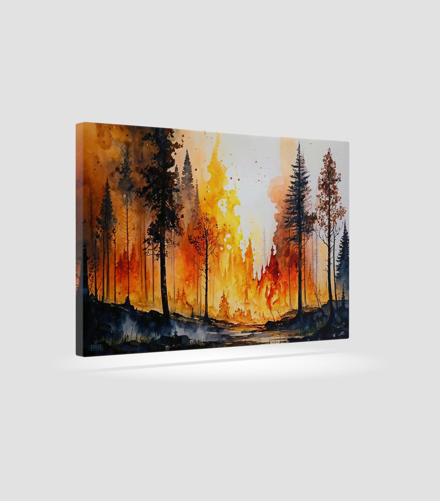Blazing Forest Fire Canvas Wall Art