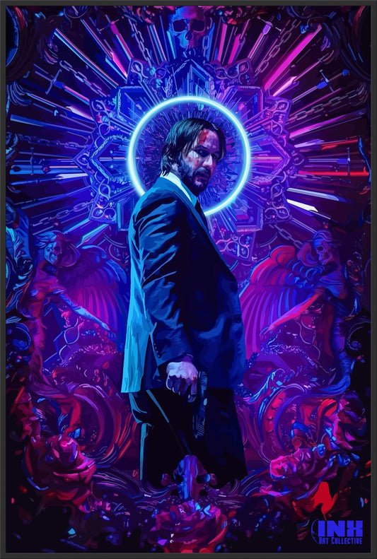 Neo-Noir Assassin Canvas Wall Art
