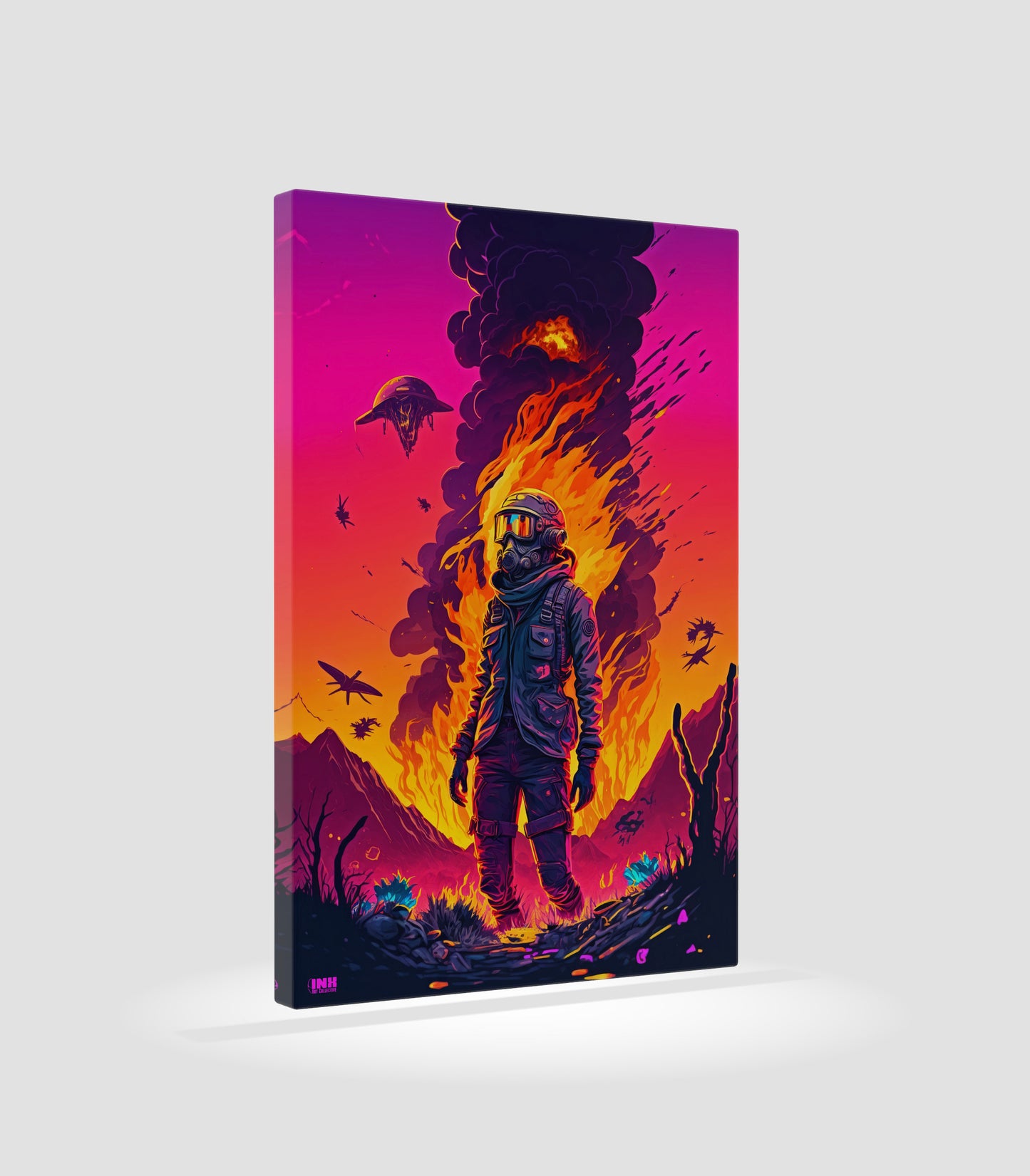 Neon Apocalypse Sci-Fi Canvas Wall Art
