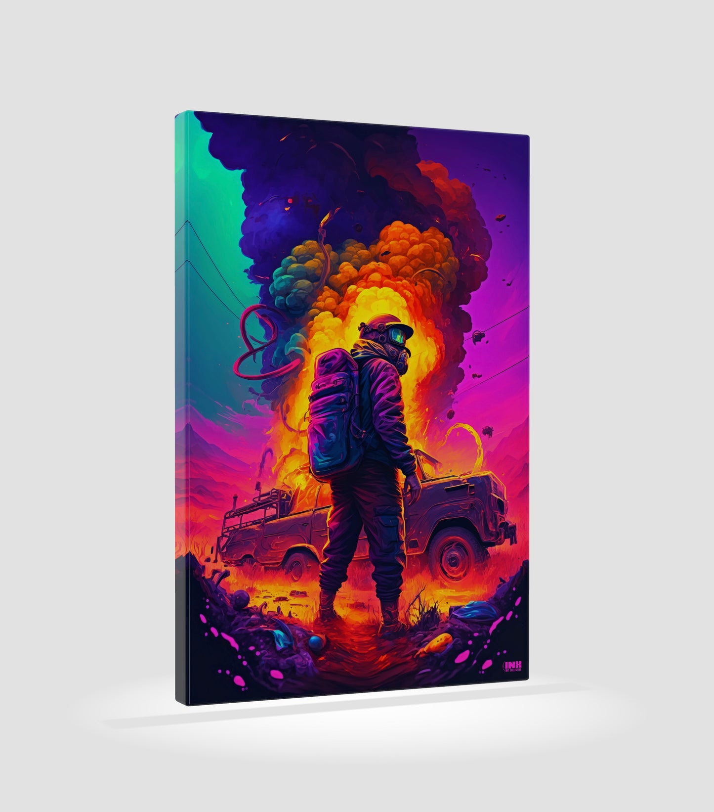 Apocalyptic Traveler Abstract Canvas Wall Art