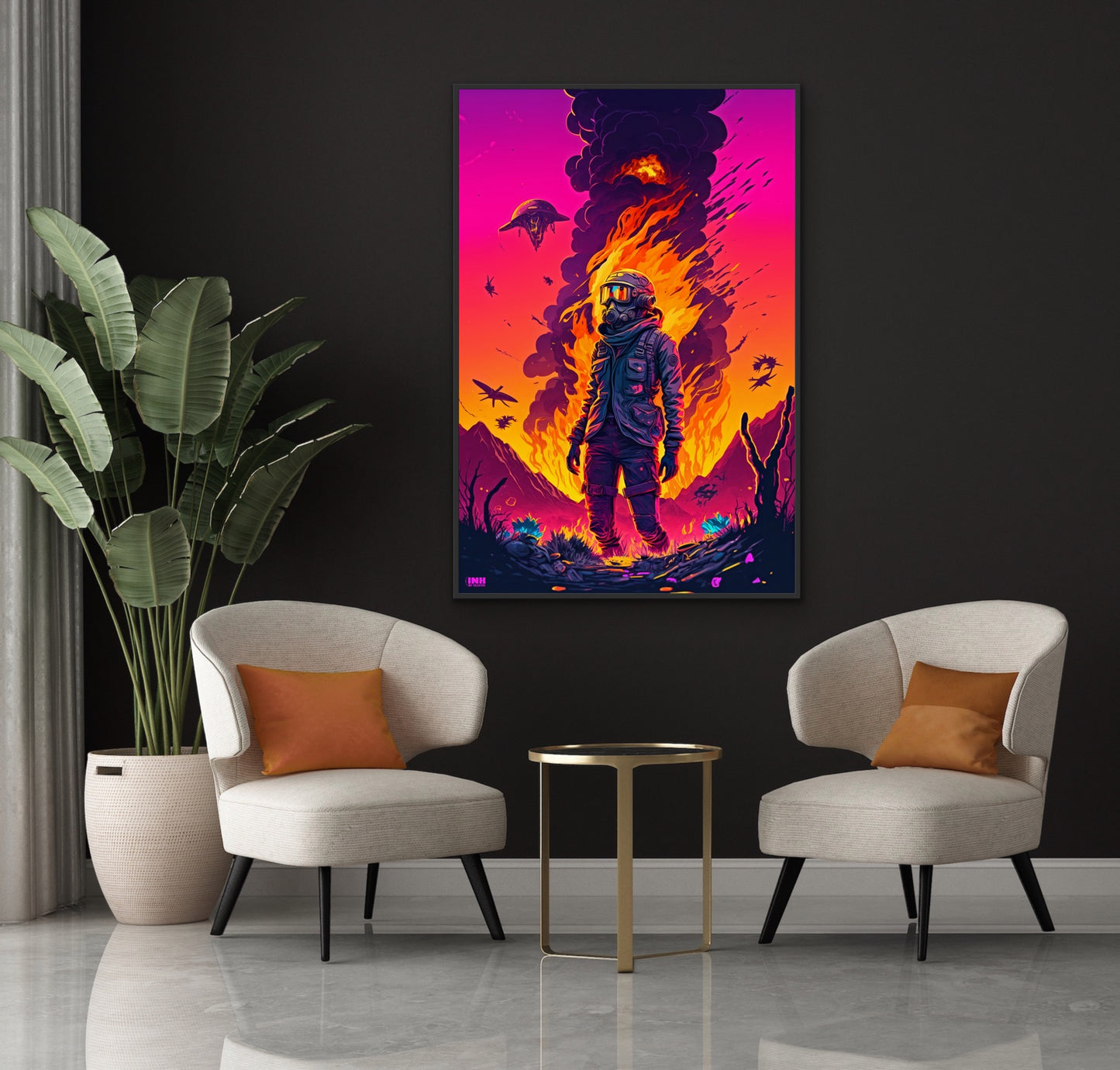 Neon Apocalypse Sci-Fi Canvas Wall Art