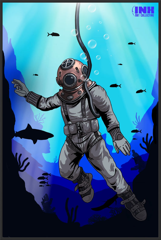 Deep Sea Diver Canvas Wall Art
