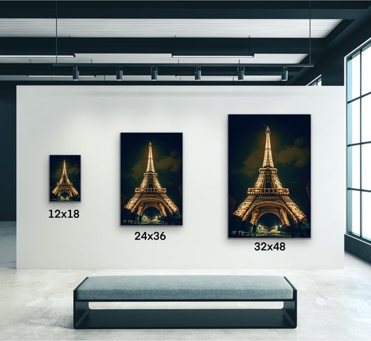 Eiffel Tower at Night Canvas Wall Art