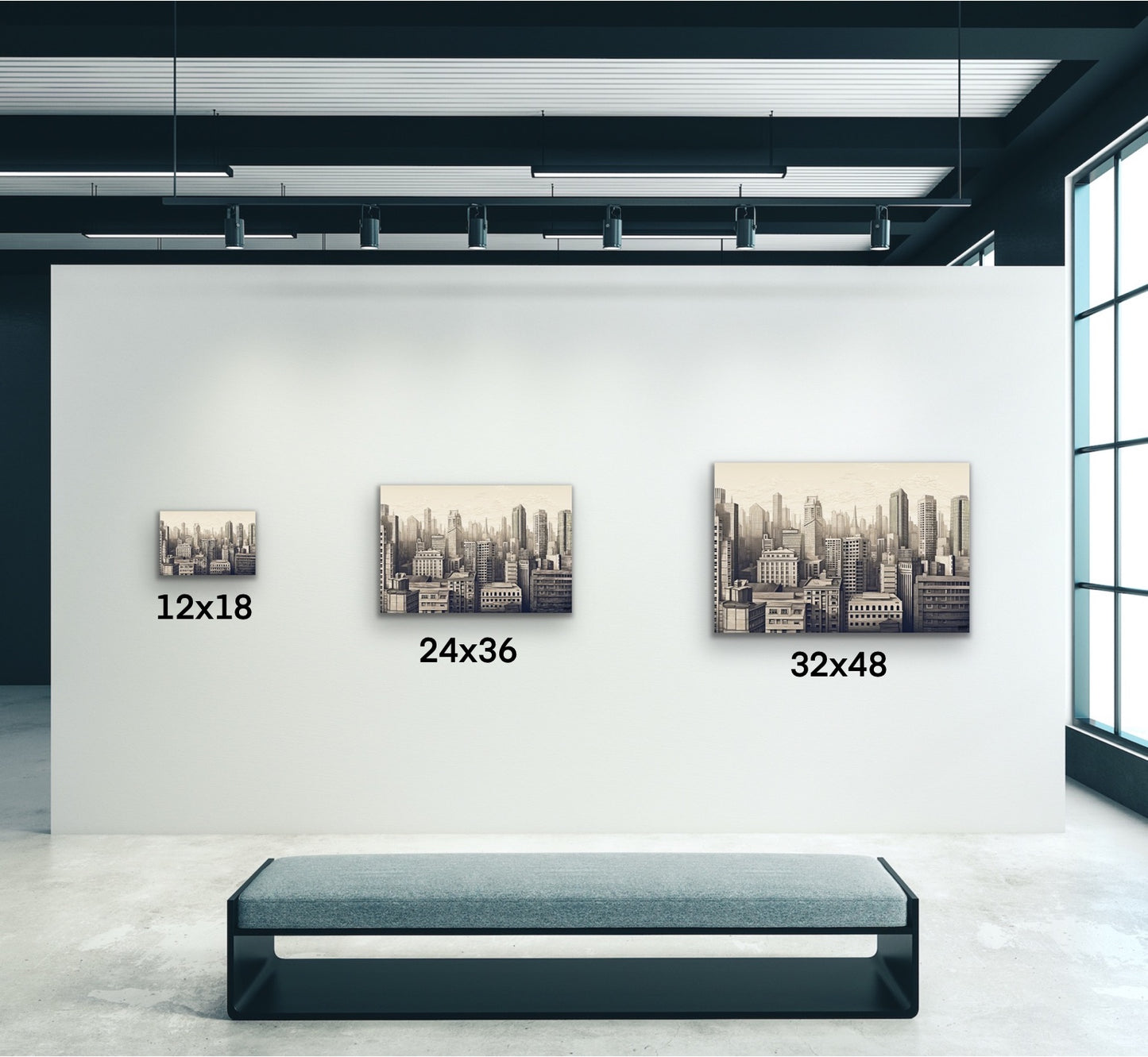 Urban Skyline Cityscape Canvas Wall Art