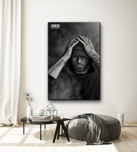 Hooded Rap Icon Canvas Wall Art