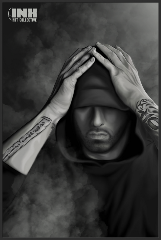 Hooded Rap Icon Canvas Wall Art