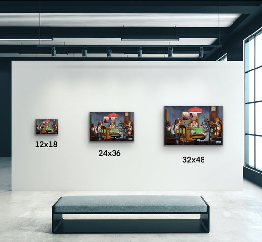 Dogs Playing Poker Canvas Wall Art