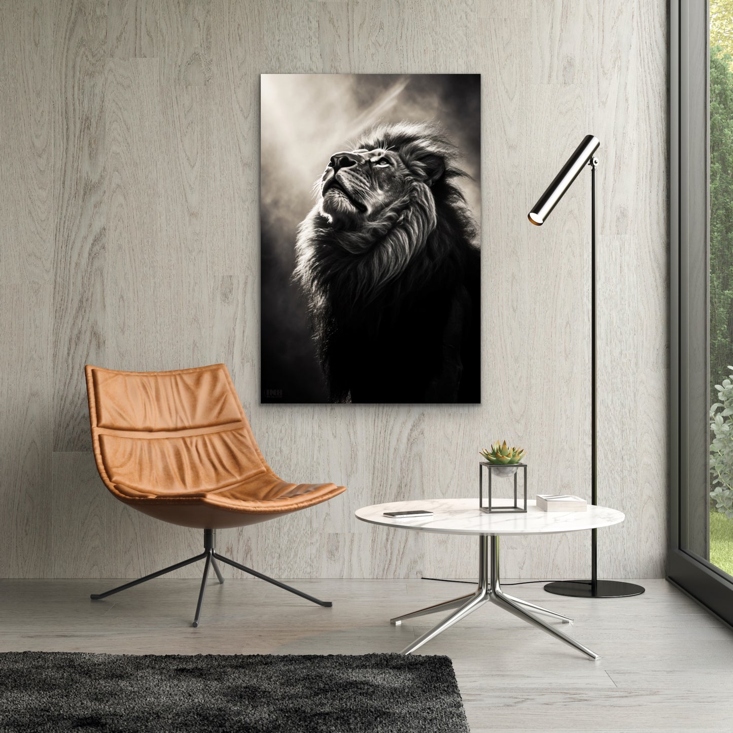 Black and White Lion Canvas Art