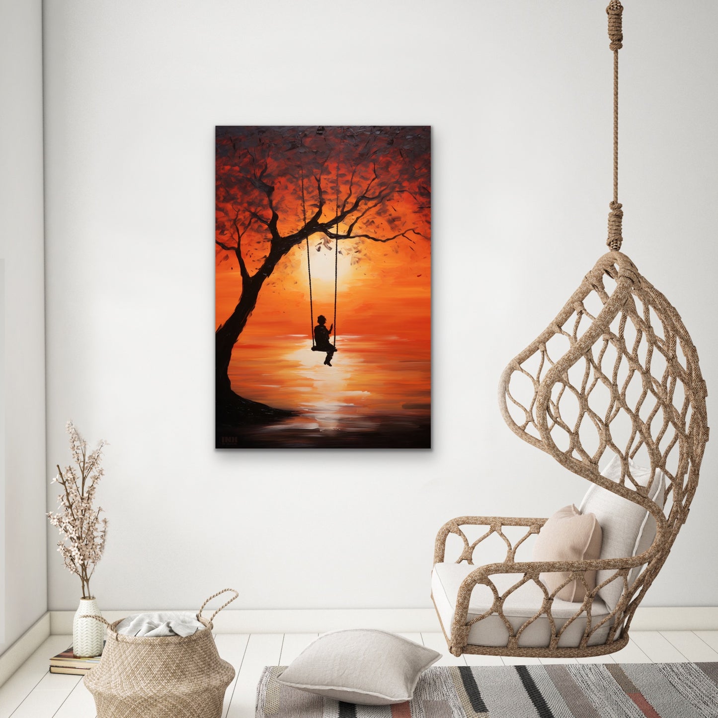 Swinging in the Sunset Canvas Art