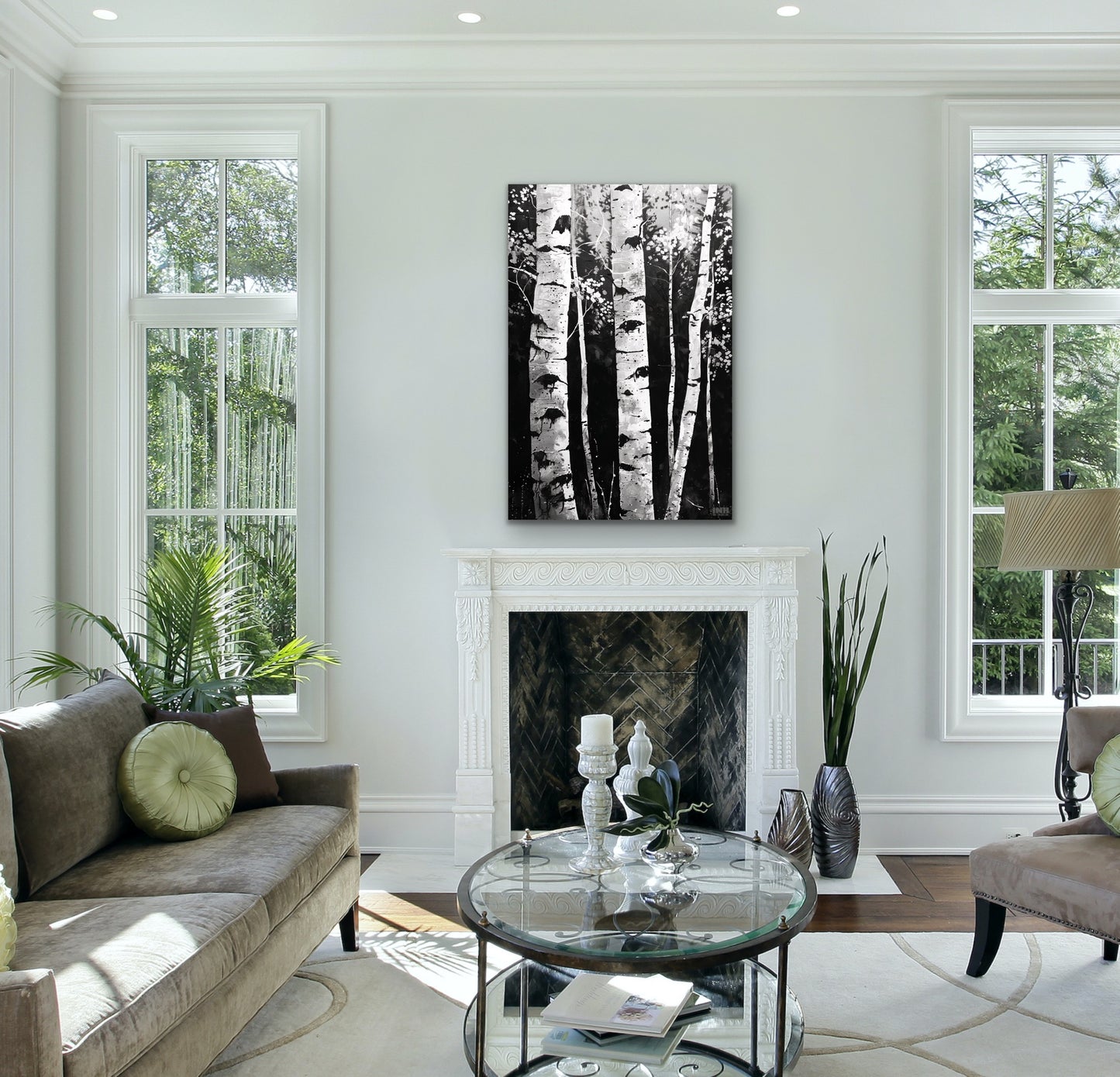 White Birch Tree Canvas Art