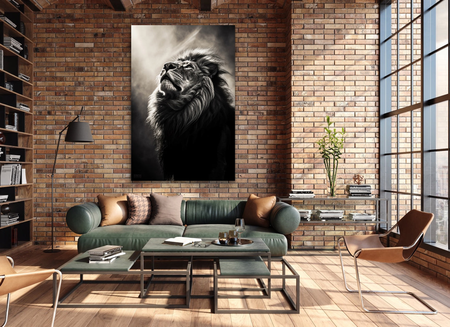 Black and White Lion Canvas Art
