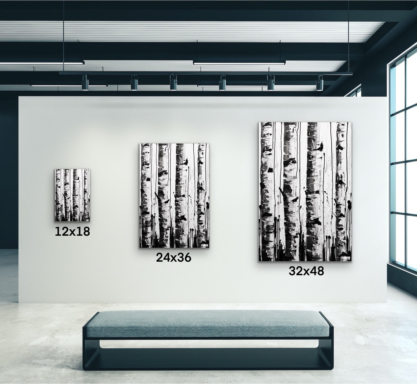 Abstract Aspen Trees Canvas Art
