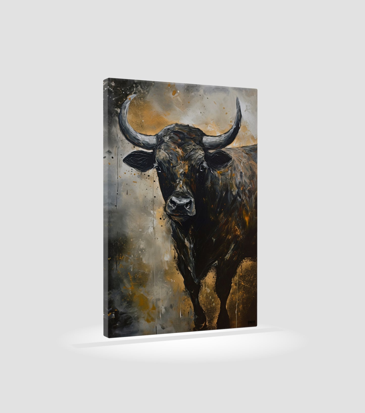 Black Bull Abstract Canvas Art