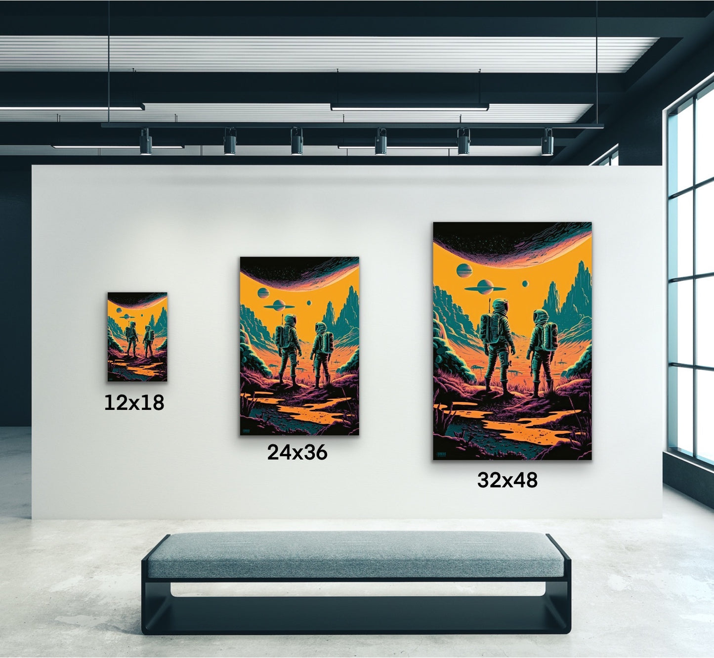 Astronauts in Space Canvas Art