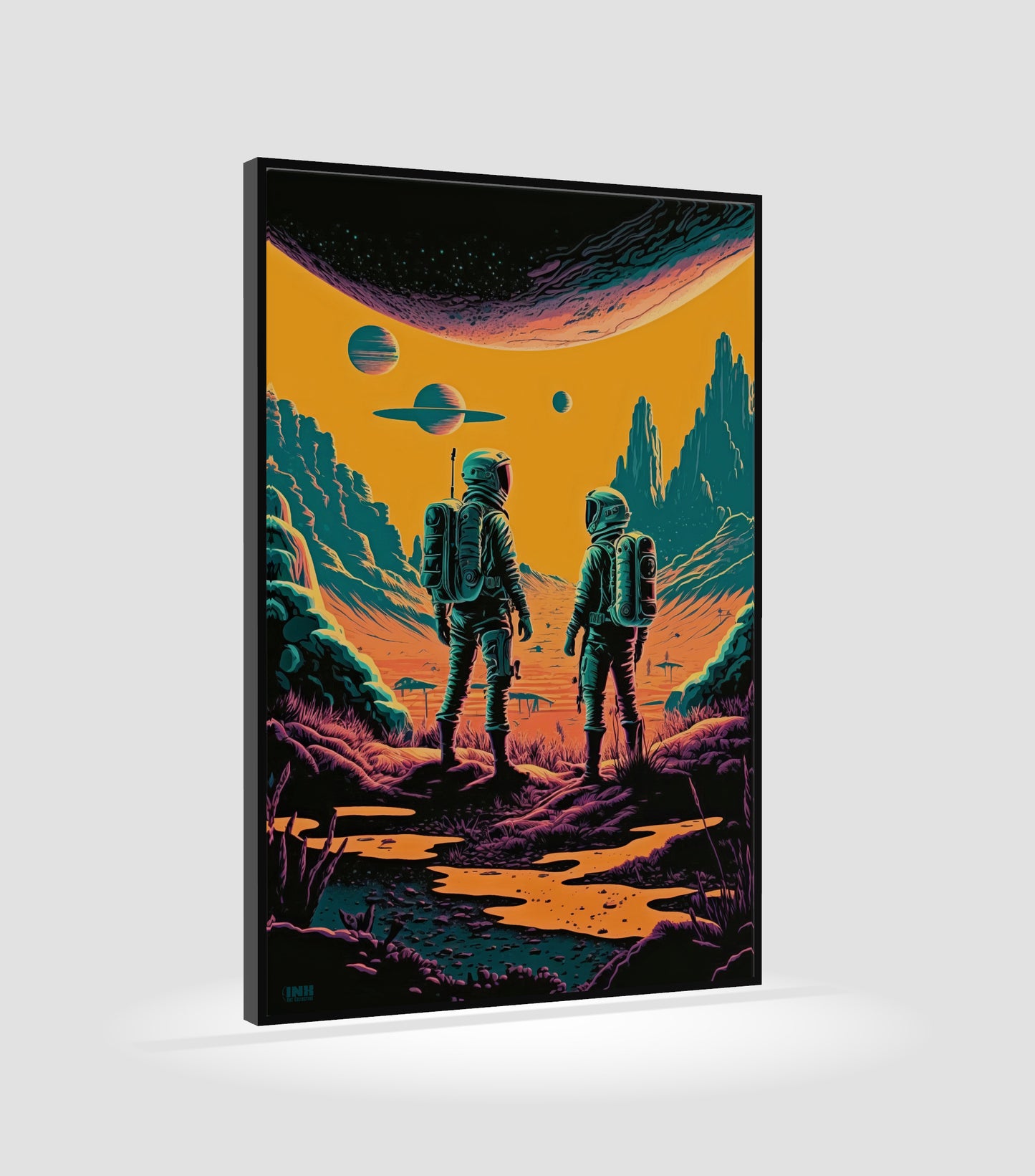 Astronauts in Space Canvas Art