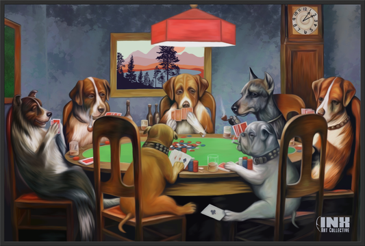 Dogs Playing Poker Canvas Art